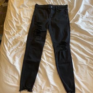 American eagle black ripped jeans